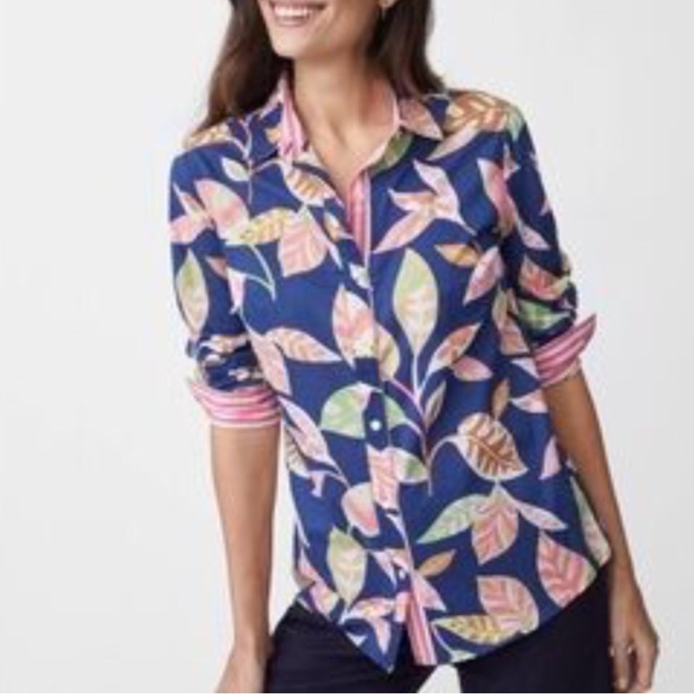 J. McLaughlin Lois Long Button Down Sleeve Shirt